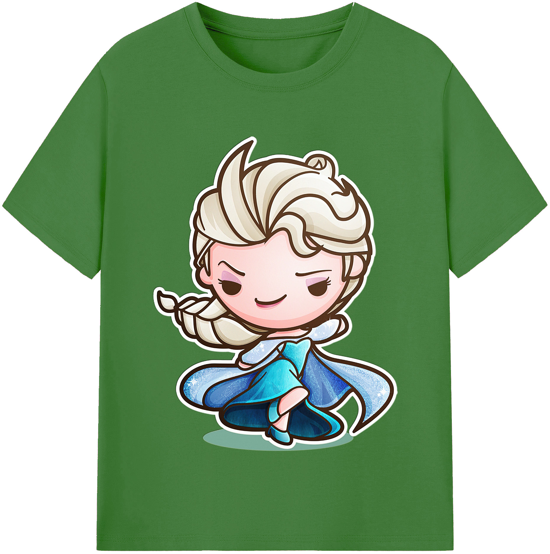（画像用） アナと雪の女王 アンナ エルサ Frozen Anna Elsa レディースカジュアルプリントTシャツ（綿100％）